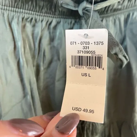 Aerie Sweet N’ Silky Tiered Mini Skirt Olive Green NWT - Picture 9 of 13